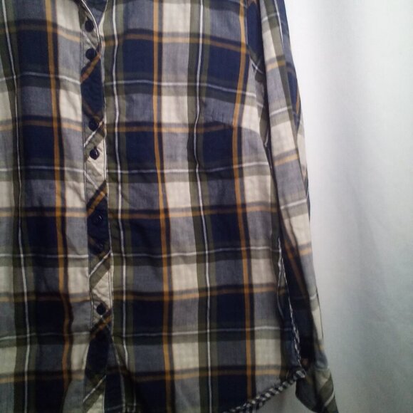 Lee Riders Button Up Shirt M Women Long Sleeve Plaid Blue Green - Picture 10 of 16
